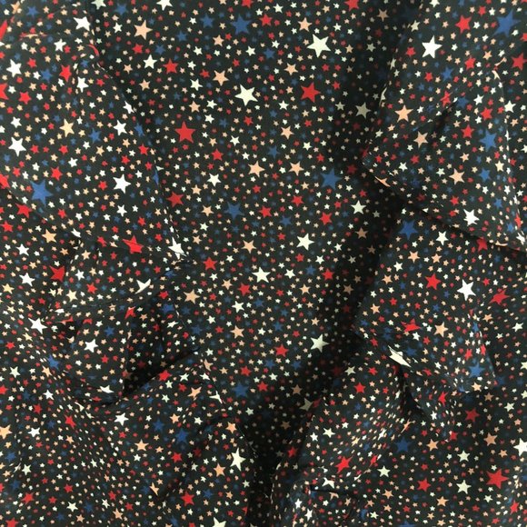 MADEWELL Long Sleeve Silk Ruffle-Hem Wrap Top in Starry Night SMALL - Picture 6 of 10